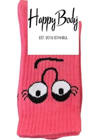 Resim HAPPYBODY SOCKS Organik Çocuk Tenis 2'li Soket Emoji Desenli Soft Yıkamlı Kumaş 
