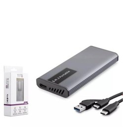 Resim Hadron Hdx1780 Ssd Kutu Type-C3.1 + Usb3.0 Nvme + Ngff M2 Alüminyum + Plastik Chip Rtl9210B Rgb Gri 