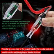 Resim 1 adet DY&LM Dijital Devre Test Cihazı Kalemi, 6-24V DC Otomotiv Elektrik Test Aracı, LCD Ekran, Ağır Hizmet Uzun Prob, Yay Tel Kelepçe, Profesyonel Elektrik Teşhis, Plastik, Pil Gerektirmez, ≤36V Çalışma Voltajı 