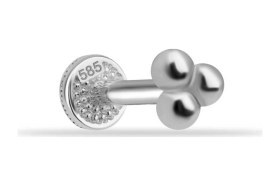Resim Cherry By Özkonak Üçlü Top Model Tragus Piercing Sarı 