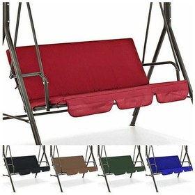 Resim Aubyhe Üç Koltuklu Bahçe Salıncak Koltuk Kılıfı - Su Geçirmez 190t Poliester - Renk Seçenekli Koyu Yeşil Dahil 
