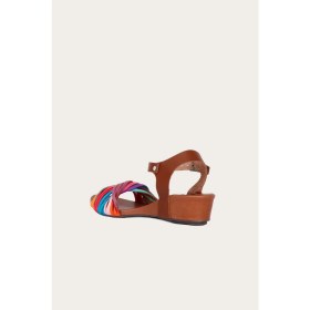 Resim Bueno Shoes Multi M10 Deri Kadın Dolgu Topuklu Sandalet 