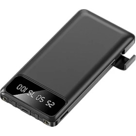 Resim Ktools Boost Trio 10.000 Mah Powerbank Siyah - Dahili Kablolu, LCD Göstergeli 