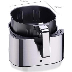Resim Korkmaz Air Max Yağsız Airfryer 6.5 lt Tek Hazne ile Zamanlayıcı Özellikli Metal Tasarım 