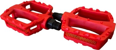 Resim Pedal MX-P620 BMX Reflektörlü Bisiklet Pedalı Plastik Dış Yüzey Kırmızı Çocuk Bisiklet Pedal 