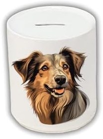 Resim Köpek Temalı Kumbara - Seramik Para Biriktirme Kumbarası 