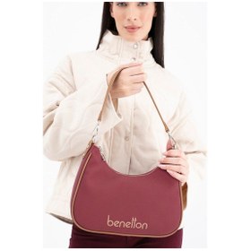 Resim Benetton Kadın Kol Çantası Bnt1690 Bordo Camel 