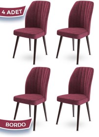 Resim Canisa Platinum Serisi Üst Kalite Yemek Odası Sandalyesi 4 Adet Brodo Metal Kahverengi Iskeletli 