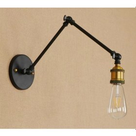 Resim Mylights Retro Rustik Üç Mafsalı Aplik Siyah 