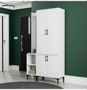 Resim Set 5040-5030 Royal Sol Aynalı 4 Kapaklı 5 Askılı 2 Raflı Portman 