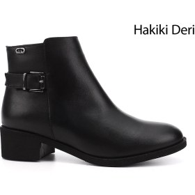 Resim Gönderi R Kadın Siyah Fermuarlı Kalın Topuklu Hakiki Deri Bot Gkzb13450415 Siyah 