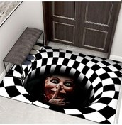 Resim Cadılar Bayramı Kapı Paspası Kaymaz Battaniye, Kafatası Balkabağı 