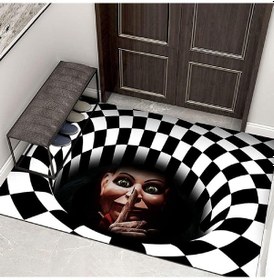 Resim Cadılar Bayramı Kapı Paspası Kaymaz Battaniye, Kafatası Balkabağı 