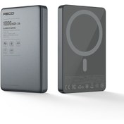 Resim Recci RP35 Pd 20W LED Göstergeli Hızlı Şarj Özellikli Wireless Powerbank 15W 10000MAH Gri 