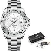 Resim Hanyang Beyaz Lıge Moda Izle Erkekler Için Paslanmaz Çelik Iş Erkek Saatler 3bar Su Geçirmez Aydınlık Kuvars Izle Lüks Takvim Kol Saati (Yurt Dışından) 