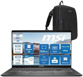 Resim MSI Modern 15 Intel Core 7 150U 8GB 1TB SSD Intel® Graphics Windows 11 Pro 15.6" IPS FullHD (1920x1080) Taşınabilir Bilgisayar F1MG632XTRP03 + Zetta Çanta 