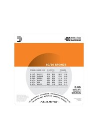 Resim D´Addario Ej10 Akustik Gitar Teli 010 