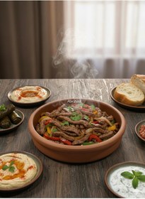 Resim abnturk İçi sırlı yüksek ısıya dayanıklı 22 cm derinliği 4,5 cm toprak güveç fırın kabı 