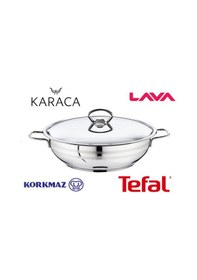 Resim Tencerelere Tavalara Uygun Cam Tencere Kapağı Tava Kapak 28 Cm Cam Kapak Tenceresiz 