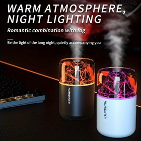 Resim Geniş 7 Renkli LED Nemlendirici & Gece Lambası - USB ile Çalışan Ultra Sessiz, Ev, Ofis ve Araç için Sıcak & Serin Ortam Aydınlatması - İdeal Tatil Hediyesi, Modern Estetik, Çift Fonksiyonlu Cihaz 