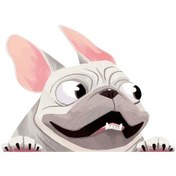 Resim Youmex Komik Pug Köpek Araba Çıkartması - Büyük Kulaklı Ve Gözlü Pvc Dekor 