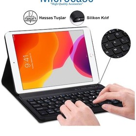 Resim iPad Uyumlu 7.Nesil 10.2 Inch 2019 Bluetooth Klavyeli Standlı Kılıf Bkk4 