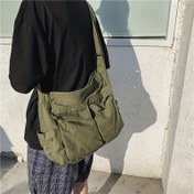 Resim Vintage Messenger Çanta, Günlük Seyahat Çantası, Çok Cepli Omuz Çantası 