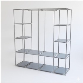 Resim Missidea Tokyo Çok Raflı Çelik Profilli Bez Dolap Gri 