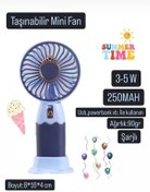 Resim AXWER Taşınabilir Fan Soğutucu Mini Vantilatör Klima Güçlü Serinletici Şarjlı Masa Üstü Sessiz Standlı 