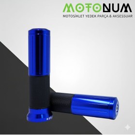 Resim Motonum Yamaha BWS 100 Silikon Destekli Metal Elcik Takımı-Mavi-EL07448 