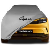 Resim ULTRASHOP Ford Capri Ev (2024 - ) Gri Kumaş Araba Brandası Logolu Penye Branda Oto Branda 