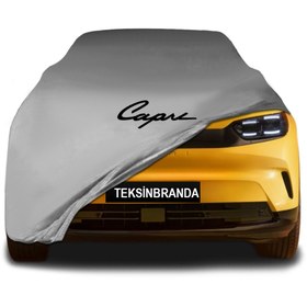 Resim ULTRASHOP Ford Capri Ev (2024 - ) Gri Kumaş Araba Brandası Logolu Penye Branda Oto Branda 