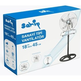 Resim 3in1 Kullanım 18 Inç 45 cm Sanayi Tipi Ayaklı Vantilatör 5-Metal Pervane 3-Kademe Hız 75WY:1 