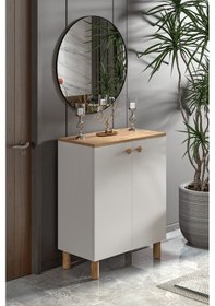 Resim Bohem 2 Kapaklı 3 Raflı Çok Amaçlı Ayakkabılık Erzak Dolabı Kahverengi 