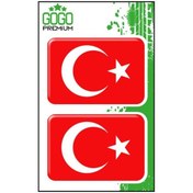 Resim TÜRK BAYRAĞI 3 (4X6CM) İKİLİ DAMLA ETİKET (DE003) 