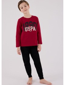 Resim U.S. Polo Assn. U.s. Polo Assn Erkek Çocuk Bordo Pijama Takımı 5274-48739 Bordo 