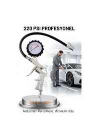 Resim Profesyonel Lastik Şişirme Tabancası Ve Hava Saati 220 Psı 16 Bar Çelik Alaşım Güçlü Gövde 