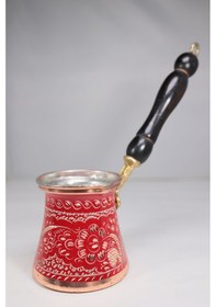 Resim Bakır Özel Çini İşlemeli Cezve 