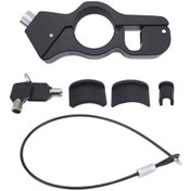 Resim Motosiklet Tutma Kilidi, Ağır Hizmet Tipi Hırsızlık Önleyici Kask Ve Fren Kilidi Bisikleti, Scooter'ı, Moped'i, Atv'yi Güvende Tutar Siyah 