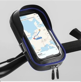 Resim Xuweiwei 360 Dönebilir Bisiklet Ve Motosiklet Telefon Tutucu - Mavi Oxford Kumaş Ayarlanabilir Kayış Mavi 