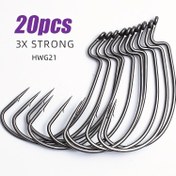 Resim 20 adet TRESZ Karbon Çelik Offet Solucan saç tokası - Senko Rig ve Texas Rig için Geniş Karın Kancalar, Bass ve Levrek Balıkçılığı için İdeal, Balıkçılık Ekipmanı | Offet Solucan saç tokası | Dayanıklı Balıkçılık Kançaları, Balıkçılık Kançaları 