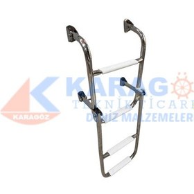 Resim Paslanmaz. Krom Merdiven 4 Basamakli Katlanir Imalattan 