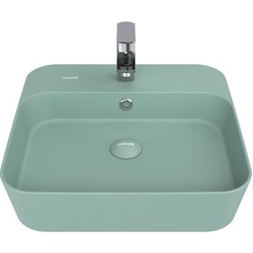 Resim Creavit Loop Kare Çanak Lavabo Nil Yeşili 45 cm LP046-00NY00E-0000 
