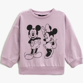 Resim Kız Bebek Mickey ve Minnie Mouse Baskılı Lisanslı Sweat Pamuklu 