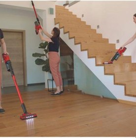 Resim Einhell TE-SV 18Li Akülü Dikey Süpürge + Fastcharger 5.2 Ah Kırmızı 