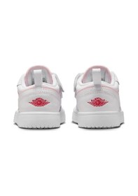 Resim Nike Jordan 1 Low Alt Leather Sneakers Hakiki Deri Bantlı Cırtlı Kız Çocuk Spor Ayakkabı Beyaz Pembe Pembe 