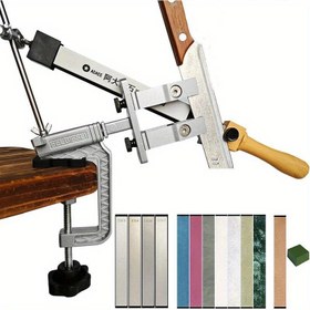 Resim Açı Sabitleme Bıçak Bileme Sistemi, Manuel Mutfak Bileme, Metal Konstrüksiyon, Şarj Edilmemiş, Emery Grit Bileme Taşı Seti ile, Marangozlık Açı Bileme Aracı 