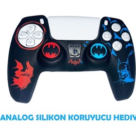 Resim Dobe PS5 Dualsense Batman Koruyucu Silikon Kılıf + Analog silikon Koruyucu 