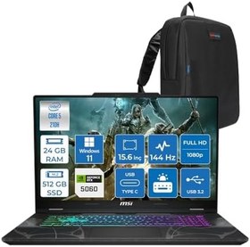 Resim Msı Cyborg 15 Intel Core 5 210H 24GB DDR5 512GB SSD RTX5060 GDDR7 8GB Windows 11 Pro 15.6" FHD (1920x1080) 144HZ Taşınabilir Bilgisayar B2RWFKG207XTRP07 + Zetta Çanta 