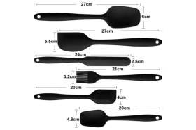 Resim Feyza Design 6'lı Mutfak Silikon Pasta ve Yumurta Fırça, Kaşık, Bıçak, Spatula Seti 